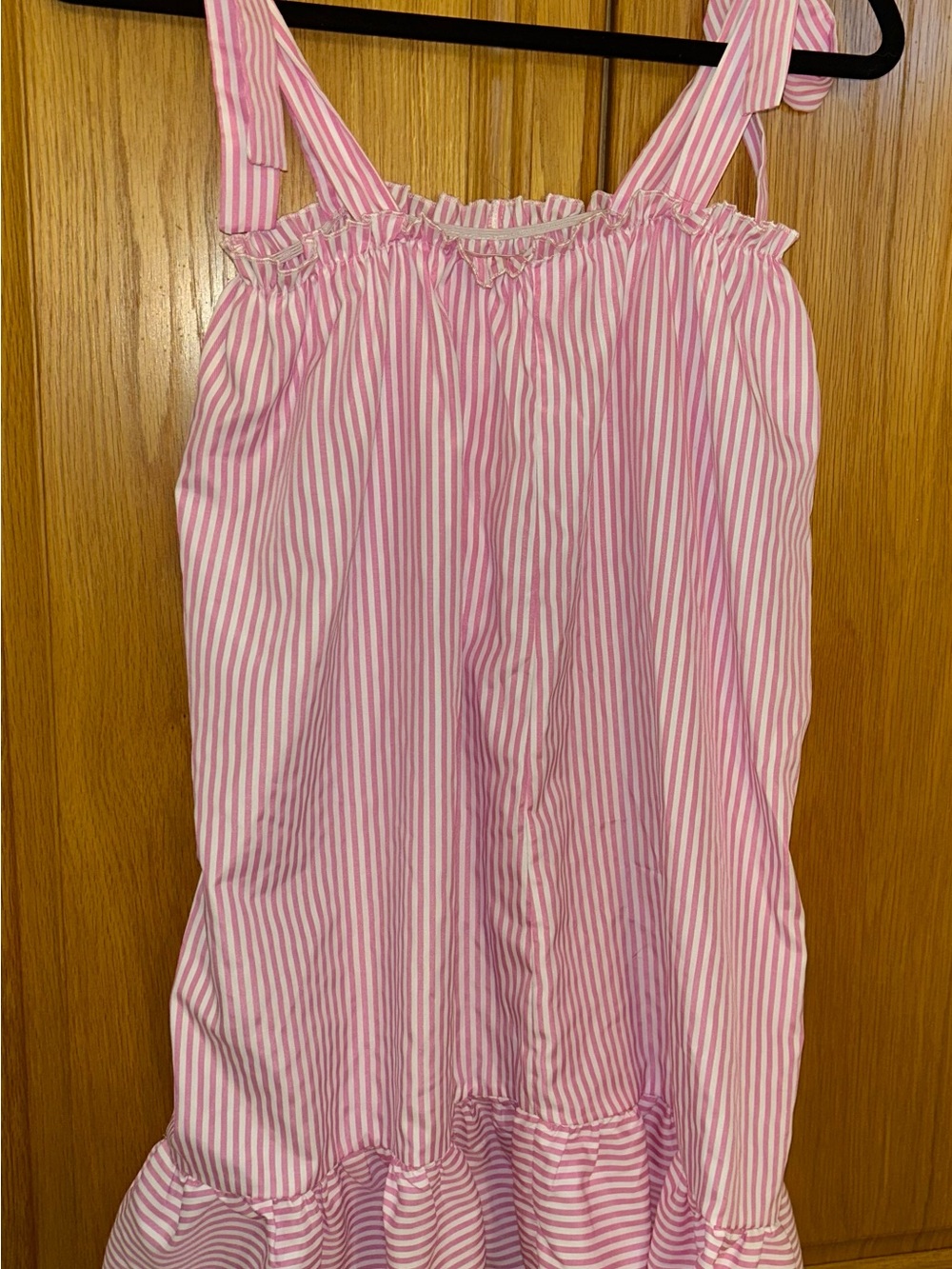 Pink & White Striped Girls' Sundress Top